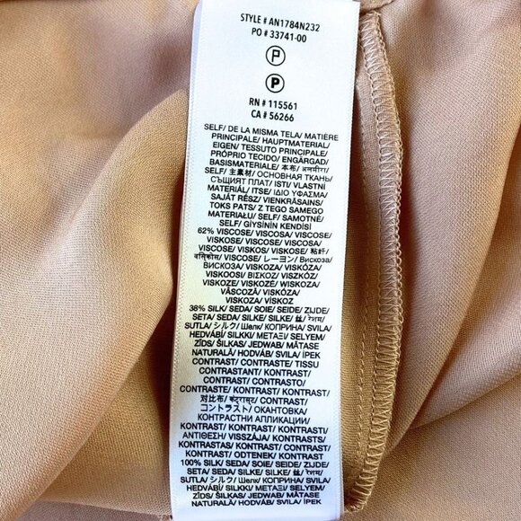 NWT 7 FOR ALL MANKIND SILK BLEND BLUSH PINK TIE-NECK SHEER BLOUSE - L - Picture 12 of 12